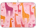 OTVEE Cloud Giraffe Art Dish Drying Mat for Kitchen Counter Absorbent