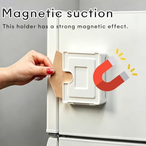 Magnetic Coffee Filter Holder White Storage Box 2 Pack