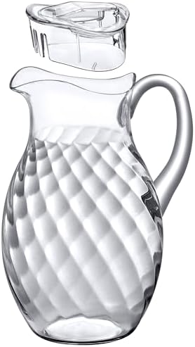 Abby - Bubbly Whirly Grand - Plastic Pitcher (96 oz, 3 Quart), Clear