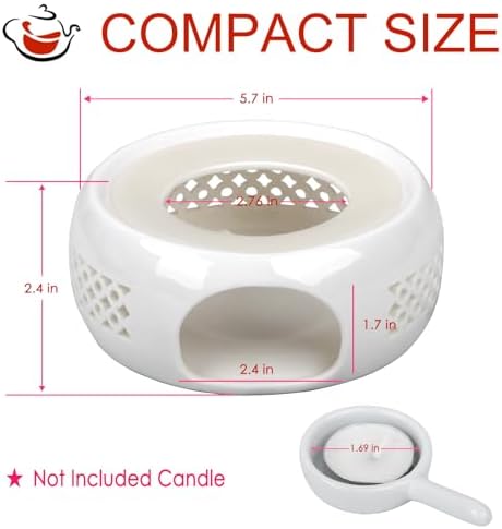 KAYCROWN Teapot Warmer, Ceramic Tea Warmer with Tealight Holder