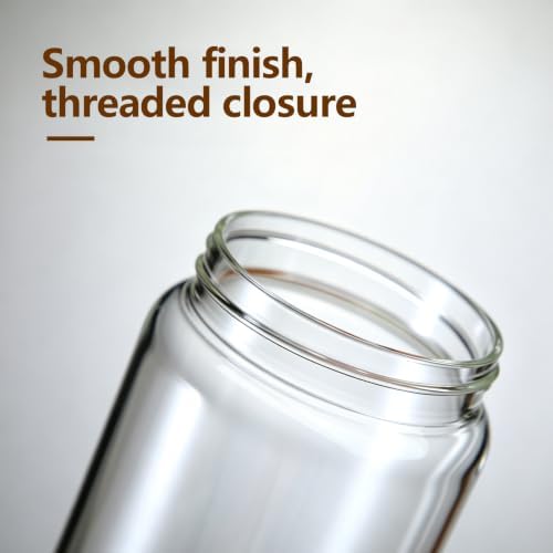 3 Pcs 40.5 oz/1200ml Glass Jars with Airtight Screw-On Wooden Lids