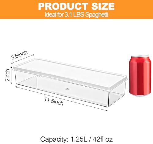 ZENFUN 6 Pc Pasta Containers with Lids for Pantry, Airtight Spaghetti