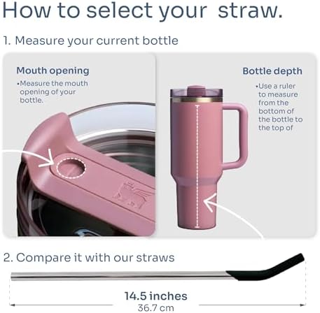 purifyou 14.5" Extra Long Stainless Steel Drinking Straws with