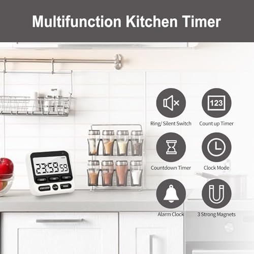 2Pack Digital Kitchen Timer with Clock