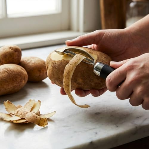 3-Piece Potato Masher & Peeler Set – 2 Stainless Steel Food Mashers +