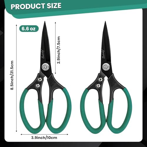 2 Pack Heavy Duty All Purpose Scissors, Stainless Steel Sharp Leather