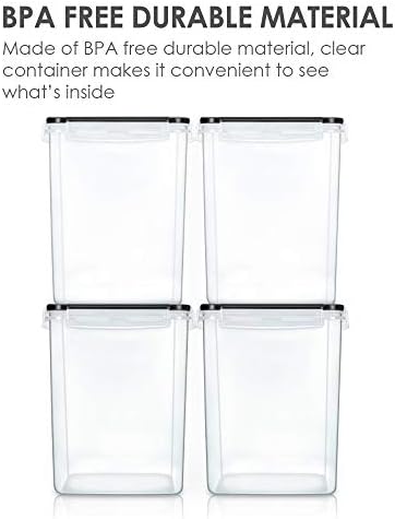 Vtopmart 4 Pack Black 5.2L Flour and Sugar Storage Containers