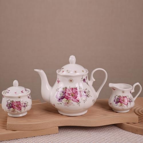 Guangyang 15pcs Porcelain Tea Sets 7 OZ Cups& Saucer Service for 6