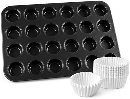 24 Cup Mini Muffin Pan Nonstick Carbon Steel Mini Cupcake Baking Tray