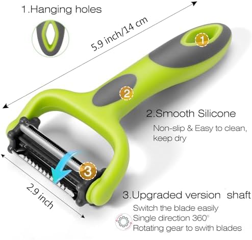 Senbowe Julienne Peeler, Potato Vegetable Peeler for Kitchen, I and Y