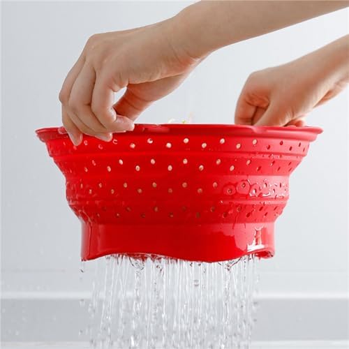 Drainage Basket Silicone Collapsible Colander Strainer Food Strainers