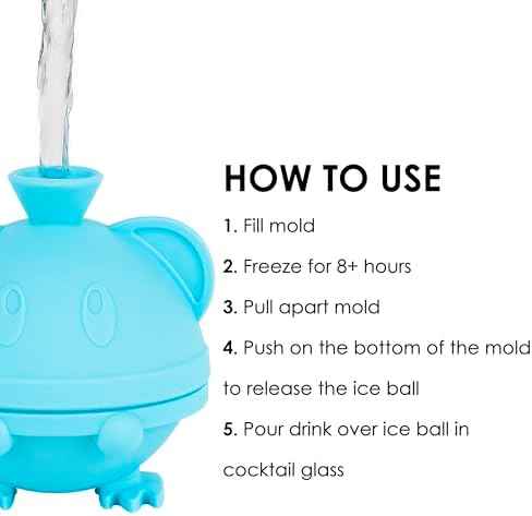 2 Pack Silicone Ice Ball Maker Mold for Whiskey, Large Sphere Ice Cube