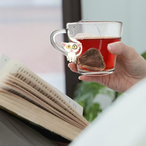 Cute Cat Tea Infuser, 2 Pcs Tea Strainers & Filters