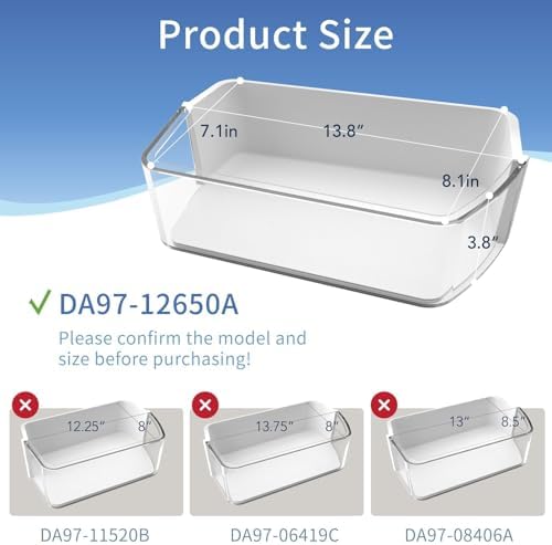 DA97-12650A Refrigerator Door Shelves Bin (Upper Right Side)