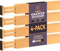 4-Pack Drawer Dividers 2.6-Inch High Dresser Drawer Organizer 16 to