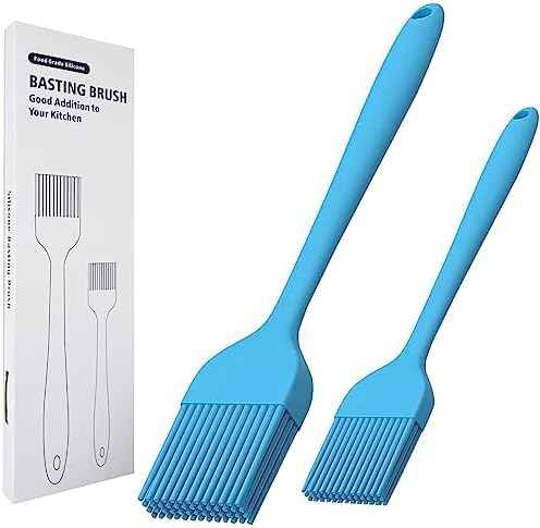 Silicone Basting Brush Set of Two Heat Resistant Long Handle Pastry