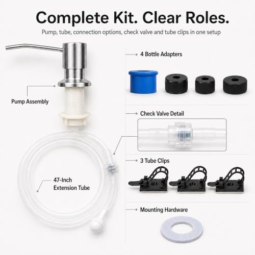 Kitchen Sink Soap Dispenser, 47-Inch Extension Tube Kit