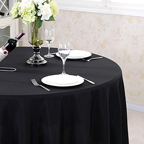 Surmente 108 Inch Black Tablecloths for Round Tables