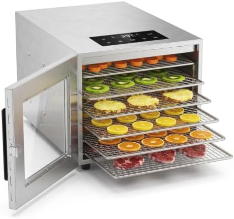 OUTLANE Food Dehydrator, 6-Tray 304 Stainless Steel