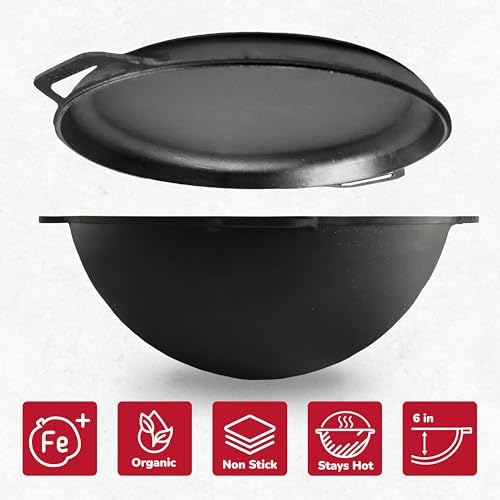 Uzbek Kazan Cast Iron Brizoll 12.5 Quarts (12 L) - Cast Iron Dutch