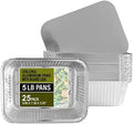 PARTY BARGAINS 5 Lb. Aluminum Foil Pans with Lids - 25 Count Set with