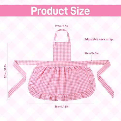 Vintage Apron Ruffle Dress Women 2 Pockets