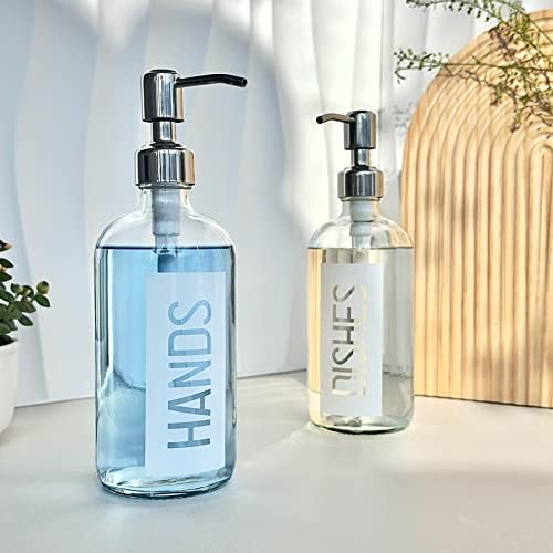JASAI 2 Pack 18OZ Glass Soap Dispensers