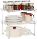 STARLATTA 2 Pcs Cabinet Organizer Shelf, Stackable Kitchen Counter