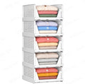 SNSLXH Closet Organizers and Storage, 5 Pack Stackable Closet Bins