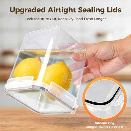 3-Pack Airtight Food Storage Containers, BPA-Free Stackable Cereal