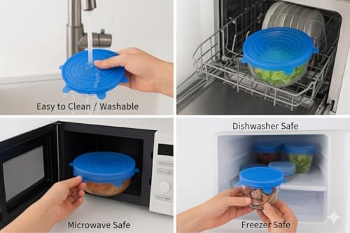 Reusable Silicone Stretch Lids, 6-Piece Set