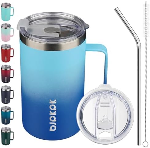 BJPKPK 25oz Insulated Coffee Mug with Handle, Stainless Steel Travel