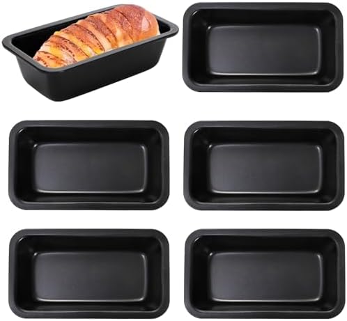 Lawei 6 Piece Non-Stick Mini Loaf Pan - 3.5 x 6 Inch Carbon Steel