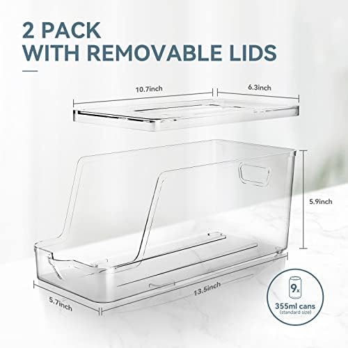 4 Pack Clear Storage Bins with Lids, Stackable