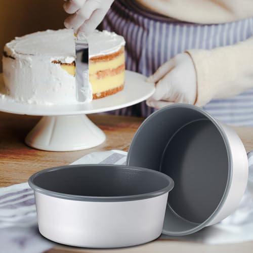Friheten Silicone Coated Aluminum Round Cake Pans 8 x 3 Inch Set of 2