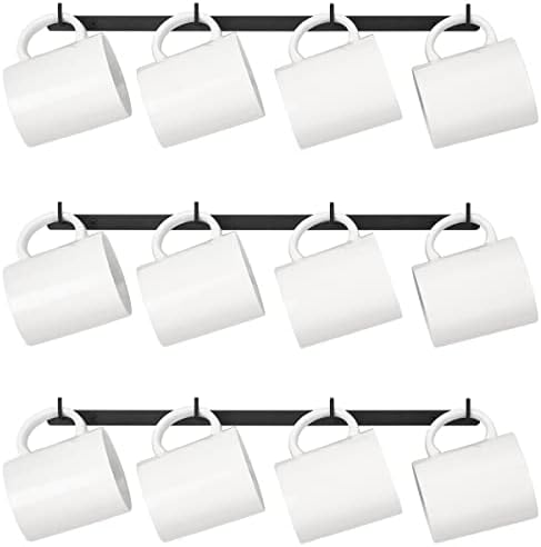 Dahey Mug Rack Wall Mounted Metal Coffee Cup Holder with 12 Hooks