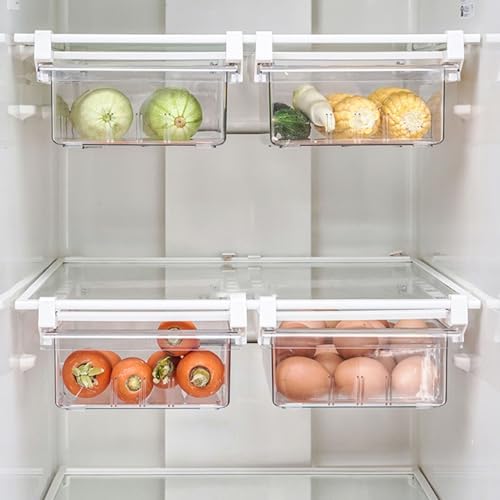 Refrigerator Drawer Organizer Large Capacity Transparent Rectangular