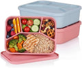Ziliny 2 Pcs Silicone Bento Box Reusable Lunch Container, Classic