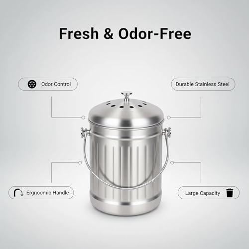 1.3 Gal Kitchen Countertop Compost Bin