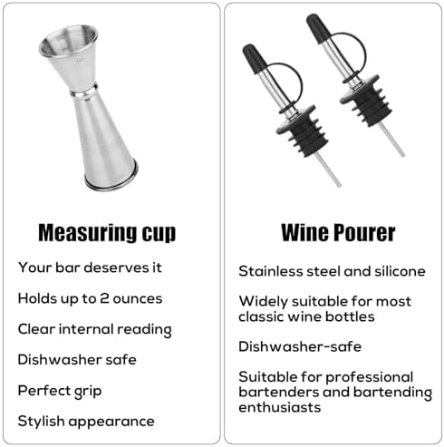 Double Cocktail Jigger for Bartending 2oz 1oz with 2 Pourers Spout