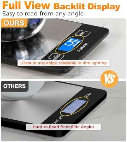 Atogou Food Scale Rechargeable - 33lb Digital Kitchen Scale Ounces