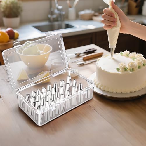 Piping Tips Storage Box with Fixed Pins, 42 Pegs