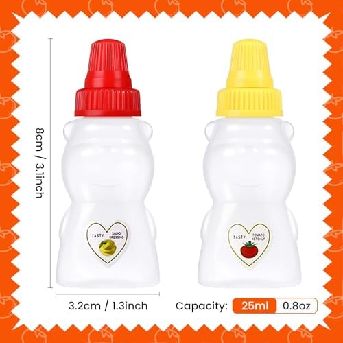 4 Pcs Mini Condiment Squeeze Bottles for Lunch Accessories, Mini