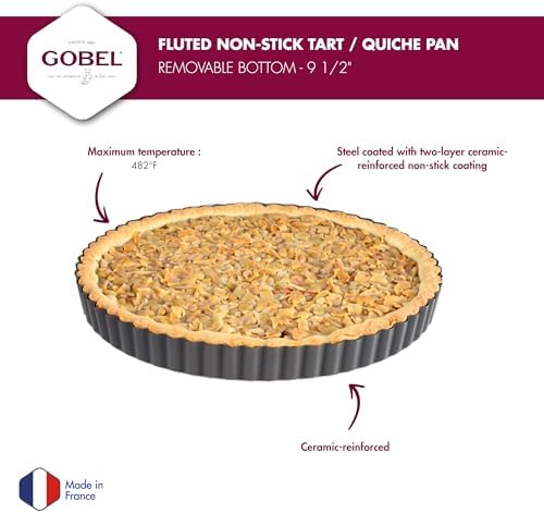 Gobel - Fluted Tart & Quiche Pan, Non-Stick, Removable Base, 9.4 in