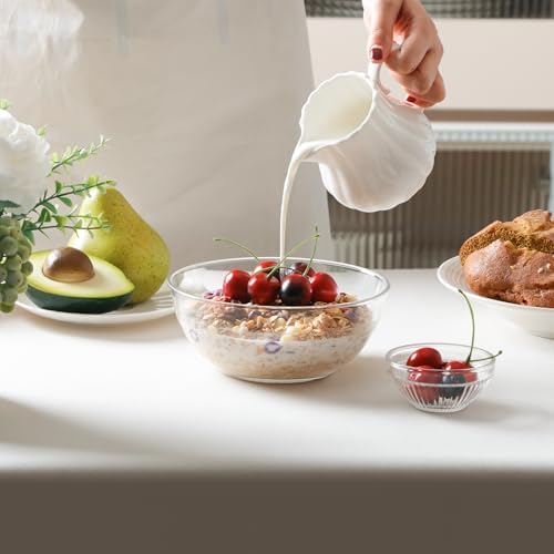 NUTRIUPS 4 Pack Tempered Glass Prep Bowls, Clear Glass Bowl Set
