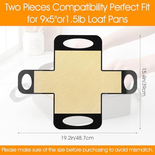 2Pcs Silicone Bread Loaf Pan Liners, Reusable Bread Sling with 4