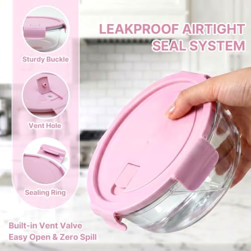4 Pack 12oz Glass Meal Prep Containers