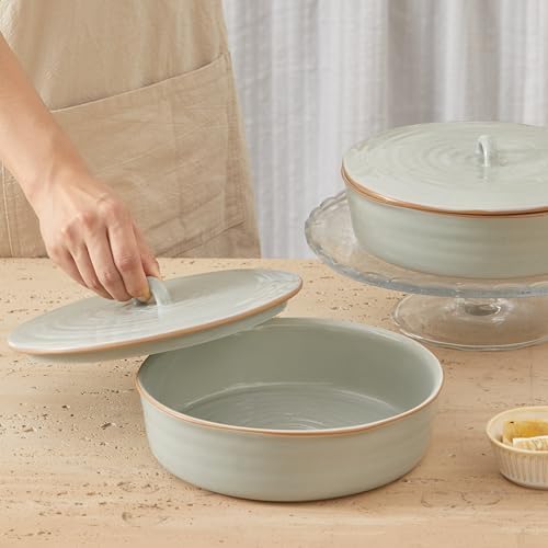 Bico Light Sage Green 9 inch Stoneware Tortilla Warmer with Lid