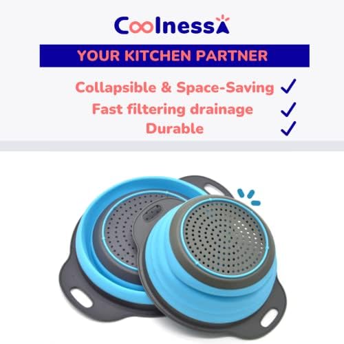 Collapsible Silicone Strainer Colander with Handles 2 PC set – Perfect