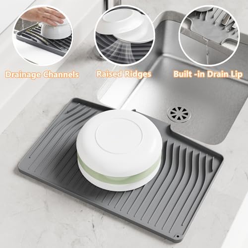 Dish Drying Mat, Silicone Dish Drying Mat for Kitchen Counter